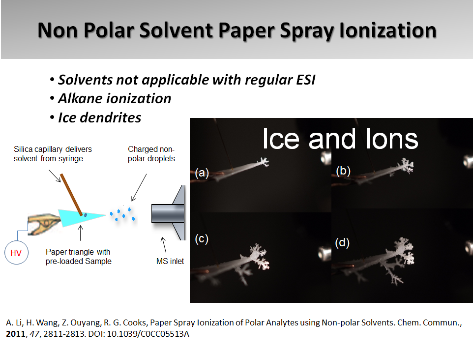 Non Polar Solvent Paper spray Ionization